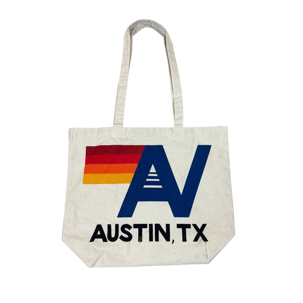 Aviator Nation Austin TX Small Canvas Tote Bag 17.5x14.5